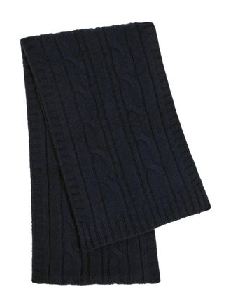 John Smedley Wooton cable-knit scarf - men - Recycled Cashmere/Wool - One Size - Blue