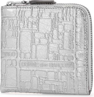 Comme Des Gar&ccedil;ons Mens Silver Leather Card Holder Portafogli Wallet
