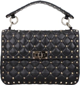 Valentino Garavani Rockstud Spike Donnas Borsa a mano in pelle nera