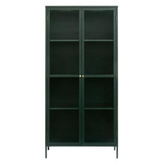 DRAWER Alacena de 2 puertas de cristal y metal H190cm - Verde oscuro