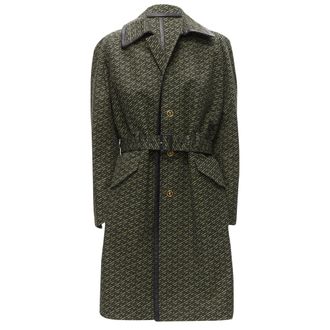 トレンチコート Versace Embroidered Polyester Blend Trench Coat 10114991A03315_2N740-