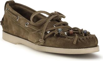 Golden Goose Womens Boat Loafers Kaki