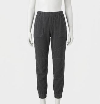 Spanx Stretch Twill Cargo Jogger Pants In Black