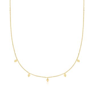 RS Pure by Ross-Simons Italian 14kt Yellow Gold Bead Station Necklace