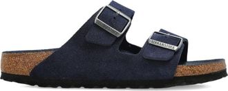 Birkenstock Sliders, female, Blue, Size: 11 US Arizona Narrow Fit