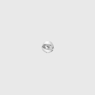 Diesel Stainless Steel Hoop Earring - Earrings - Unisex - Silver