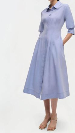 SIMKHAI Jazz Midi Dress In Chambray Blue