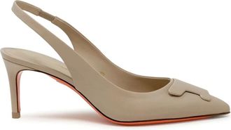Santoni Elegant Slingback Pumps - Dames - Pumps - Bruin - 41 EU - Schoenen