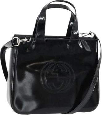 Gucci Pre-owned Handtas van Gecoat Canvas - Dames - Vintage Handtas - Zwart - ONE Size - Vintage