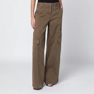 Off-white Pantalone cargo marrone in cotone
