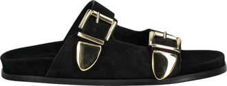 Billi Bi Dubbele Gespslippers - Dames - Sandalen - Zwart - 37 EU - Leer - Schoenen