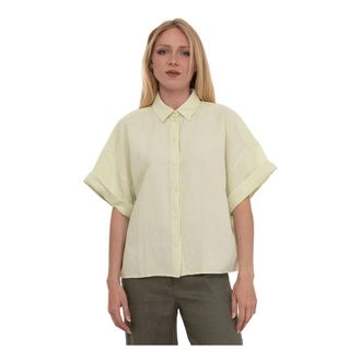 HUGO BOSS Dames, Blouses & Shirts, Groen, Maat: M Linnen