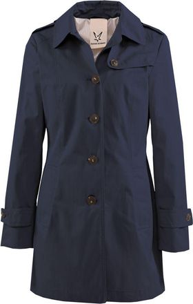 Fuchs Schmitt Kurzmantel FUCHS SCHMITT, Damen, Gr. 34, marine, Web, Obermaterial: 58% Baumwolle, 42% Polyester, unifarben, regular fit normal, mit Riegel abgesteppt