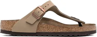 Birkenstock Gizeh buckled 25mm sandals - unisex - Rubber/Calf Leather/Calf Suede - 36 Regular - Brown
