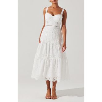 ASTR the Label Pellagia Eyelet Maxi Dress in White at Nordstrom Rack, Size X-Small