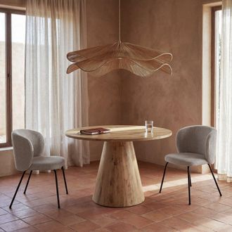 Maisons du monde L&aacute;mpara de techo doble de yute