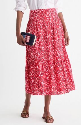 Vineyard Vines Katama Print Maxi Skirt in Lighthouse Red Leila at Nordstrom, Size X-Large