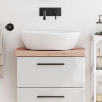 vidaXL Encimera De Ba&ntilde;o Madera Maciza De Haya 60x40x4 Cm Vidaxl