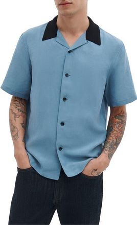 Rag & Bone Avery Slub Camp Shirt in Light Blue at Nordstrom, Size Xx-Large