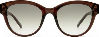 Le Specs Majestic 53mm Gradient Round Sunglasses in Coco /Khaki Gradient at Nordstrom