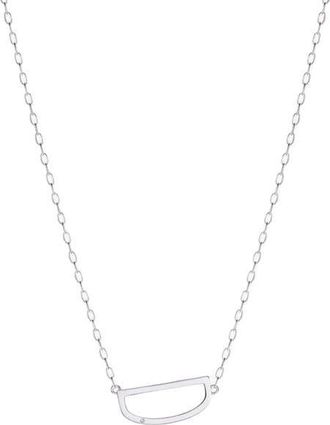 Alex and Ani Silver Elongated Initial Pendant Necklace in Silver - D at Nordstrom