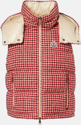 Moncler Gilet Niverolle in misto lana a quadri
