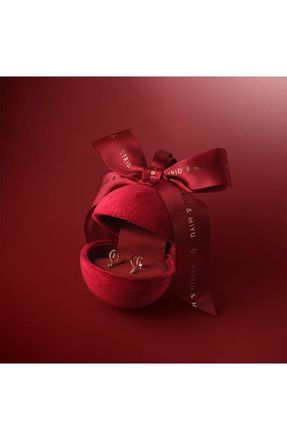 Astrid & Miyu Illusion Ornament Bauble Huggie Hoop Earrings in Gold at Nordstrom