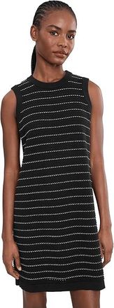 Varley Mindy Contrast Stitch Knit Dress Womens Dress Black : XXS, Cotton