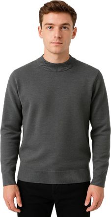 Generic Mens Crew Neck Knitted Jumper - Premium Quality Wool Blend Sweater for Everyday Classic Wear M-2XL (22915) (UK, Alpha, XL, Regular, Regular, Charcoal-