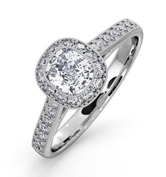 The Diamond Store Danielle Diamond Engagement Side Stone Ring in 18KW Gold 1CT G/VS1