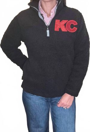 Locale Kc Sequin Sherpa Sweater In Black