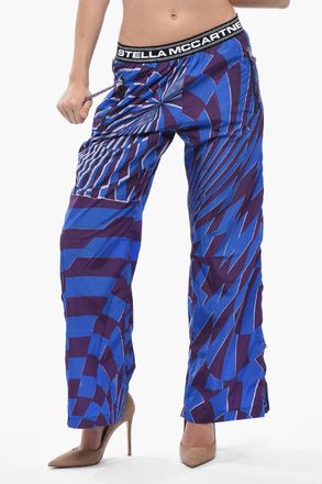 Stella McCartney Pantaloni in Nylon Fantasia TEO con Full Zip Laterali Stella McCartney