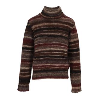 KANGRA Dolcevita in filato stampato - Dames - Coltruien - Bruin - XS - Truien & Vesten