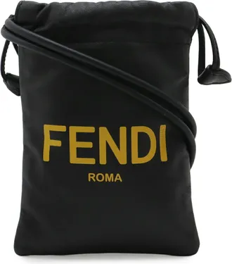 Fendi Black Yellow Leather Pouch (Pre-Owned)