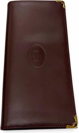 Cartier Bordeaux Leather Long Wallet (Bi-Fold) (Pre-Owned)