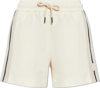 Moncler Logo shorts - Dames - Bermuda - Beige - S - Katoen - Korte Broeken