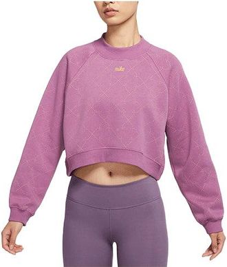Nike (WMNS) Nike Athleisure Casual Sports Fleece Lined Short Round Neck Pullover Purple Red Hoodie Violet DM7281-507