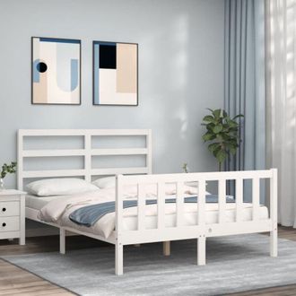 vidaXL Estructura De Cama Sin Colch&oacute;n Madera De Pino Blanca 120x200 Cm Vidaxl