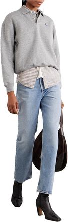 Ralph Lauren Long-Sleeve Cotton Piqu&eacute; Polo Shirt - Gray
