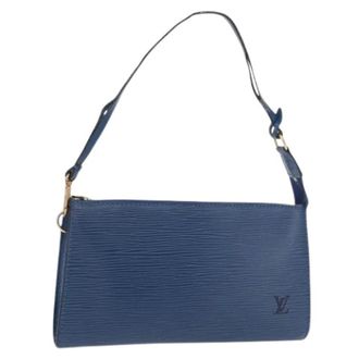Louis Vuitton Pre-owned Accessory Pouch - Dames - Pre-owned - Blauw - Maat: ONE Size Leer
