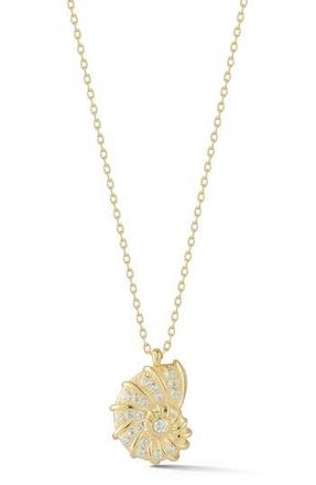 Glaze Jewelry Cubic Zirconia Shell Pendant Necklace in Gold at Nordstrom Rack