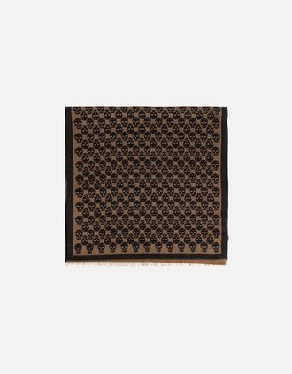 Alexander McQueen Alexander Mcqueen Mens Skull Monogram Scarf Brown - Size: OS