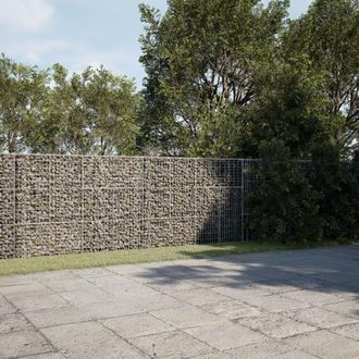 Berkfield Home Gabion Basket with Cover 900x100x150 cm Galvanised Iron in Silver | Size: 900 x 100 x 150 cm