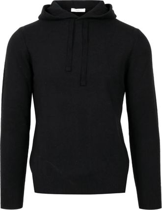 Paolo Pecora Woolen Sweater met Capuchon - Heren - Ronde hals truien - Zwart - 2XL - Wol - Truien & Vesten