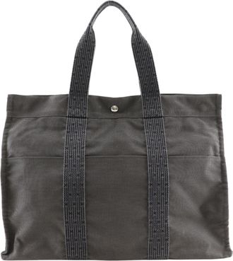 Hermès Gray Nylon Canvas Tote Bag (Pre-Owned)