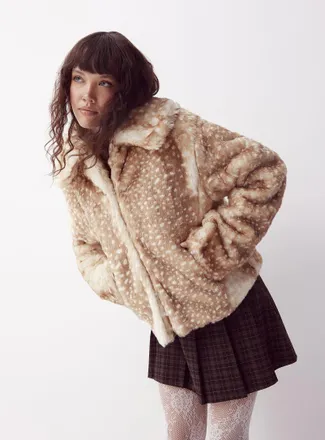 Daisy Street Womens Bambi faux-fur coat