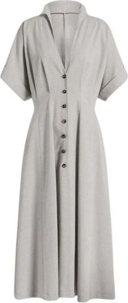 Alberta Ferretti Tweed Blousejurk - Dames - Shirt Kleedjes - Grijs - L - Tweed - Kleedjes