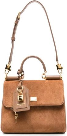 Dolce & Gabbana My Sicily Schoudertas - Dames - Schoudertassen - Beige - ONE Size - Leer - Tassen