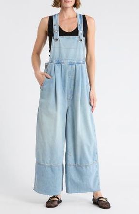 Free People Rambler Denim Overalls in Sky at Nordstrom Rack, Size X-Small