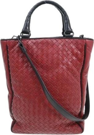 Bottega Veneta Pre-owned Handbags, female, Red, Size: ONE SIZE Pre-owned Intrecciato tote